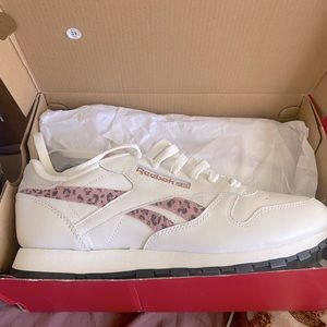 Brand new in box cheetah Reebok classic shoes